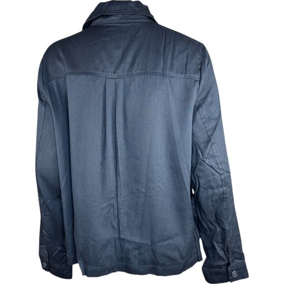 LOGO by Lori Goldstein Zip Front Long Sleeve Jacket Black Medium NWOT Lightweigh - Picture 4 of 14